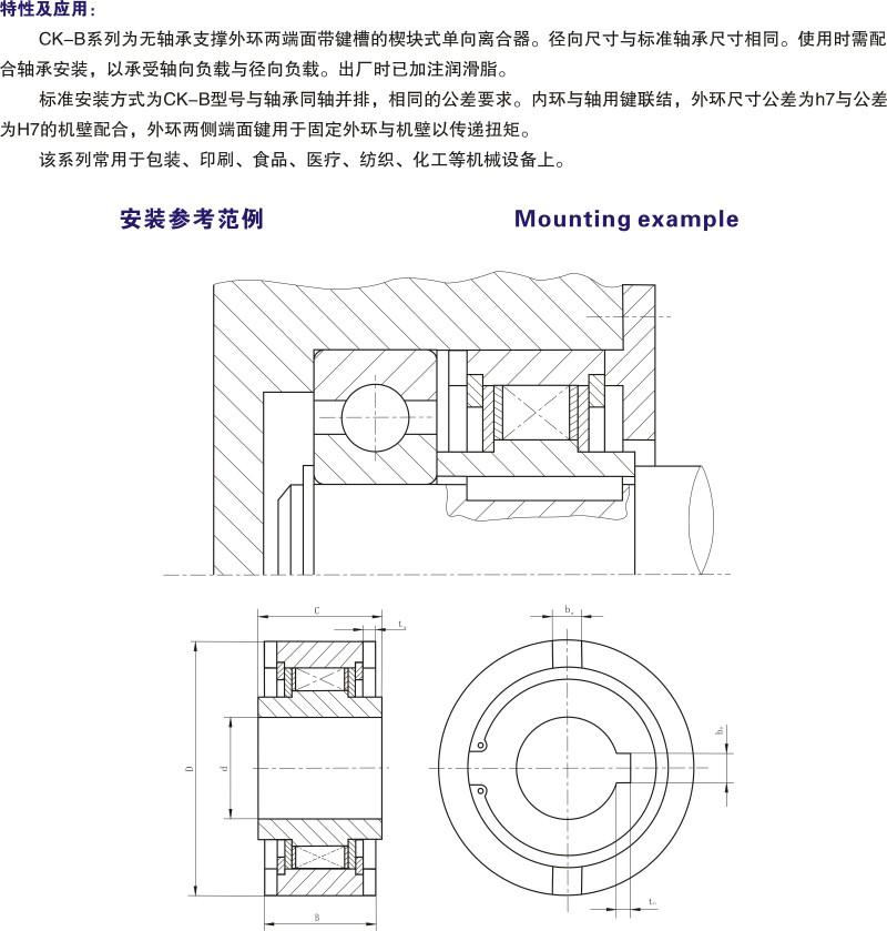 CK-B楔塊式單向離合器